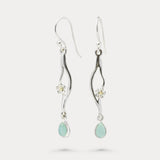 Aqua Chalcedony Drop Earrings