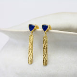 Blue Jade Gold Vermeil Drop Earrings