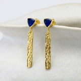 Blue Jade Gold Vermeil Drop Earrings