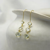 Gold Vermeil Green Amethyst Drop Earrings