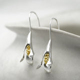 Statement Mixed Metal Contemporary Snowdrop Earrings