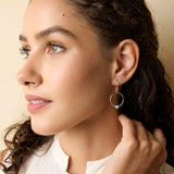 Sterling Silver Circle Larimar Drop Earrings