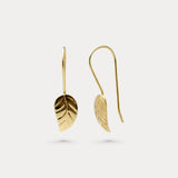 Gold Vermeil Leaf Drop Earrings