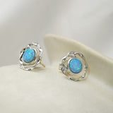 Dainty Round Opal Bracelet, Earrings and Necklace Set