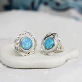 Intricate Opal Stud Earrings