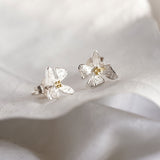 Dainty Mixed Metal Floral Stud Earrings