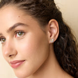 Dainty Mixed Metal Floral Stud Earrings
