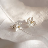 Dainty Mixed Metal Floral Stud Earrings
