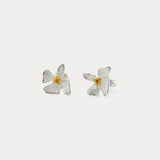 Dainty Mixed Metal Floral Stud Earrings