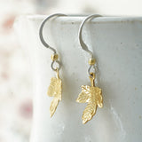 Gold Vermeil Maple Leaf Drop Earrings