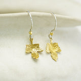 Gold Vermeil Maple Leaf Drop Earrings