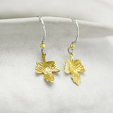 Gold Vermeil Maple Leaf Drop Earrings
