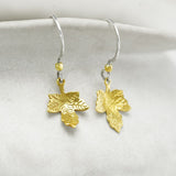 Gold Vermeil Maple Leaf Drop Earrings