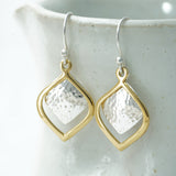 Two-tone Gold Vermeil Textured Drop Earrings