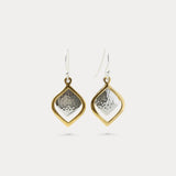 Two-tone Gold Vermeil Textured Drop Earrings