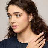 Blue Sapphire and White Topaz 18KT Gold Vermeil Drop Earrings