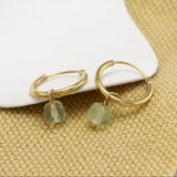 Prehnite Gold Hoop Earrings