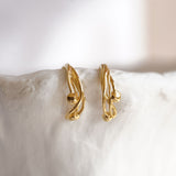 Molten Gold Sculptural Huggie Earrings