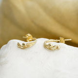 Molten Gold Sculptural Huggie Earrings