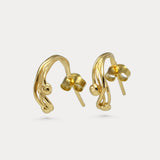 Molten Gold Sculptural Huggie Earrings