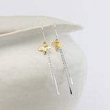 Floral Mixed Metal Drop Earrings