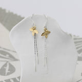 Floral Mixed Metal Drop Earrings