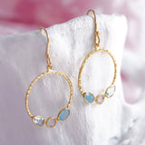 Gold Vermeil Multi-Gemstone Hoop Earrings