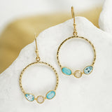 Gold Vermeil Multi-Gemstone Hoop Earrings
