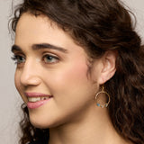 Gold Vermeil Multi-Gemstone Hoop Earrings