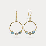 Gold Vermeil Multi-Gemstone Hoop Earrings