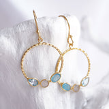 Gold Vermeil Multi-Gemstone Hoop Earrings