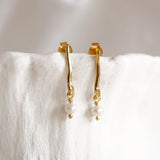 Pearl Gold Drop Earrings