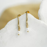Pearl Gold Drop Earrings