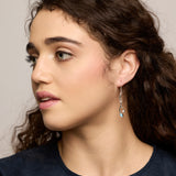 Flowing White and Blue Opal Drop Earrings