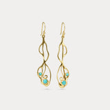 American Turquoise Gold Drop Earrings