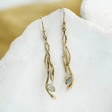 Labradorite Gold Earrings