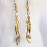 Labradorite Gold Earrings