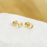 Tiny Gold Spiral Stud Earrings