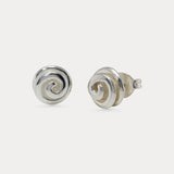 Silver Swirl Stud Earrings