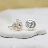 Silver Swirl Stud Earrings