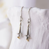 Sterling Silver Flower Dangle Earrings