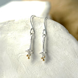 Sterling Silver Flower Dangle Earrings