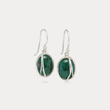 Green Chrysocolla Sterling Silver Drop Earrings