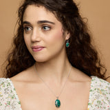 Green Chrysocolla Sterling Silver Drop Earrings