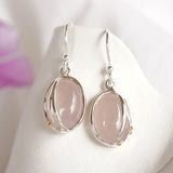 Sterling Silver and Rose Quartz Drop Earrings