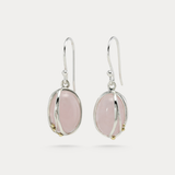 Sterling Silver and Rose Quartz Drop Earrings