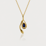 Blue Sapphire Handmade Gold Pendant