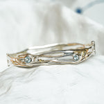 Blue Topaz and Pearl Mixed Metal Bracelet