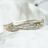 Blue Topaz and Pearl Mixed Metal Bracelet