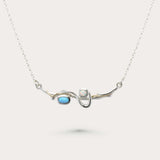 Handmade Flowing Sterling Silver and Opal Necklace
